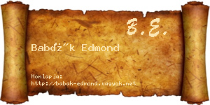Babák Edmond névjegykártya